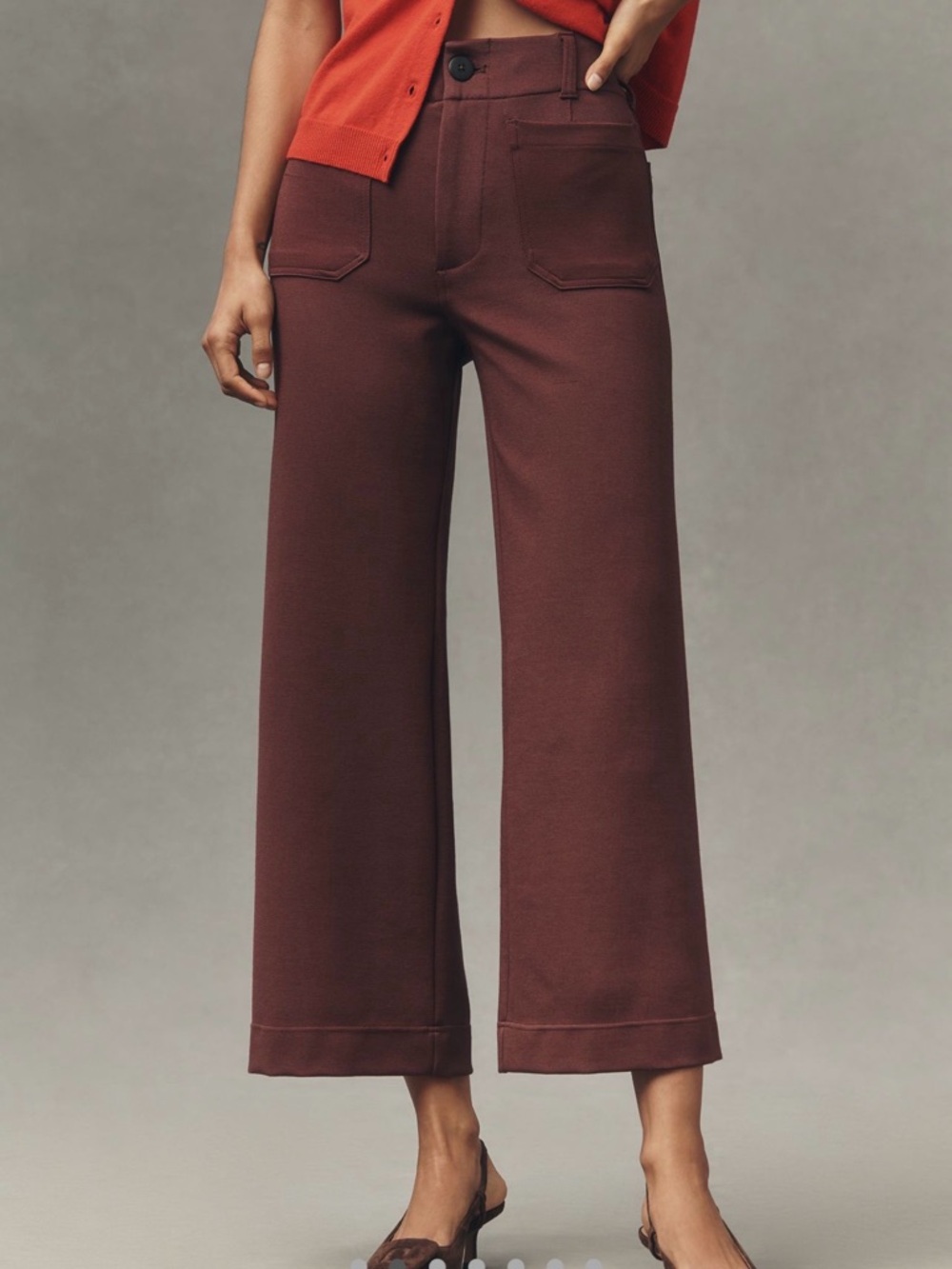Maeve Wine High-Rise crop pant - Picture 2 of 5